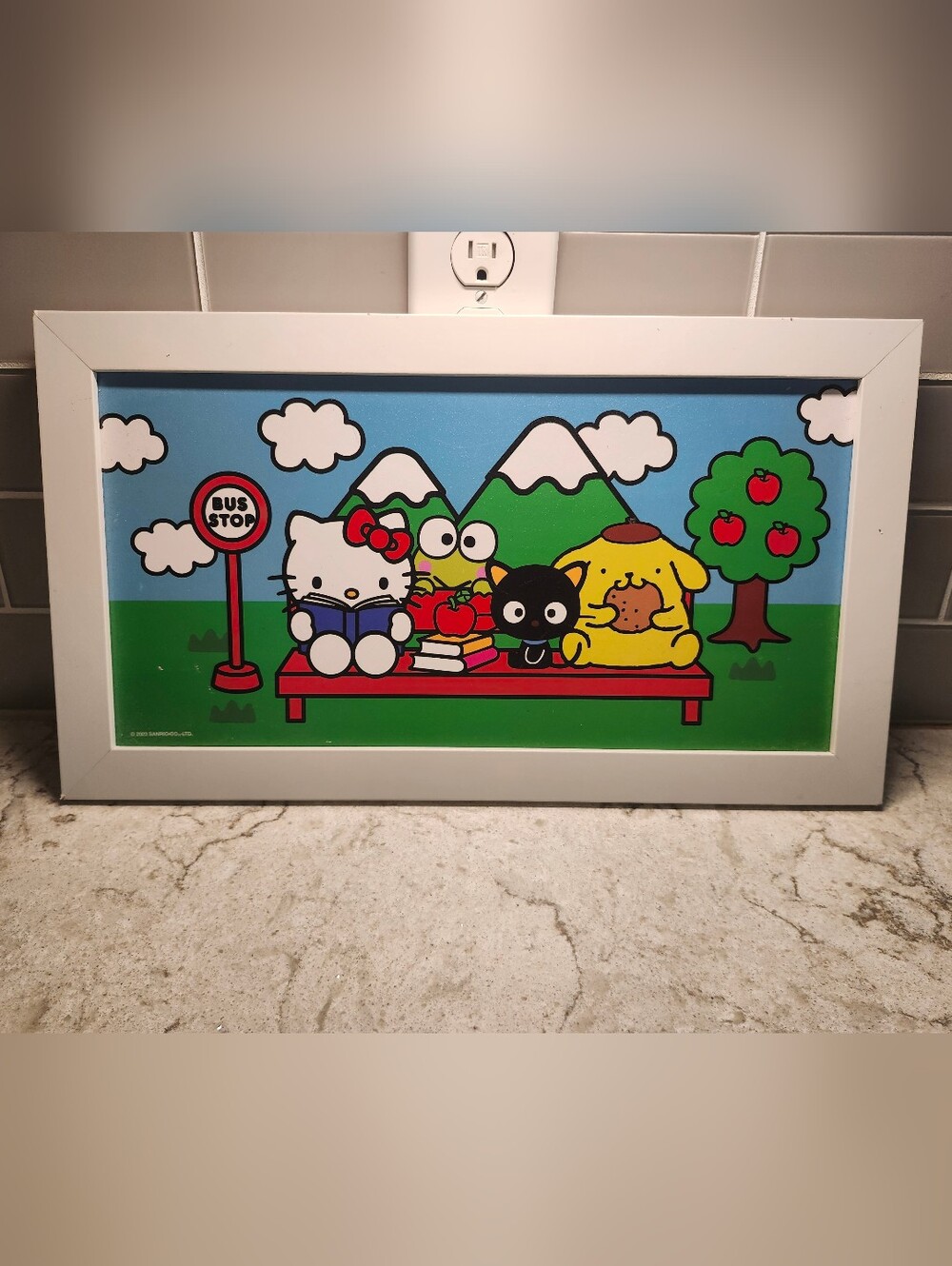 Sanrio Hello Kitty Keroppi PomPomPurin Chococat  Framed Wood Wall Art Decor